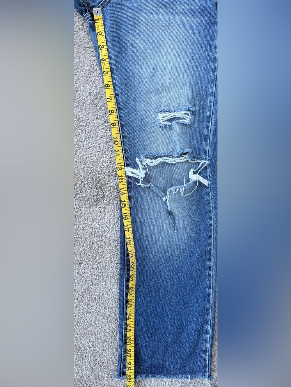 KanCan Signature 90's Straight Distressed High Rise Raw Hem Jeans Size 25 #6 - Picture 10 of 11